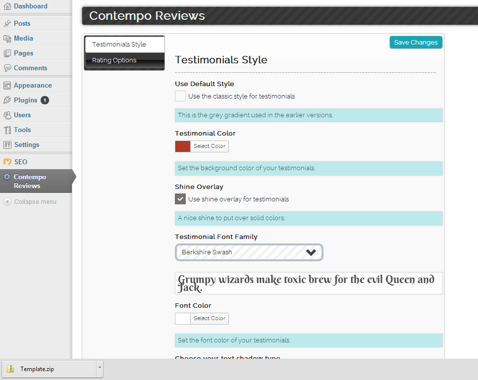 contempo reviews menu