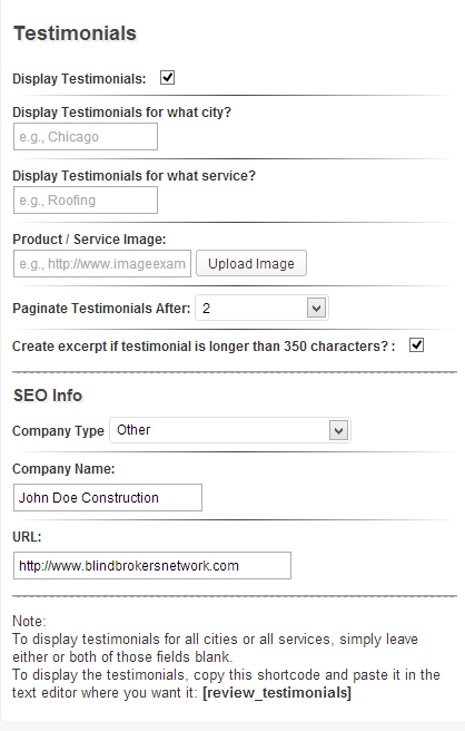 review testimonials